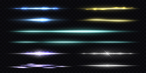 Wall Mural - light glow. flare effect. blue shine beam. laser ray. green and yellow blinding glare. abstract brig