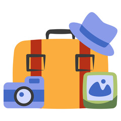 Poster - Vector design of travel bag, briefcase icon

