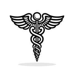 Wall Mural - caduceus medical symbol icon. vector illustration