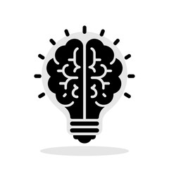 Wall Mural - light bulb and brain icon. creativity symbol. innovation symbol.