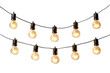 String lights on isolated with transparent concept
