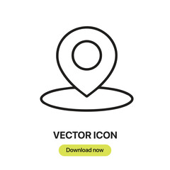 Leinwandbilder - Location icon vector. Linear-style sign for mobile concept and web design. Location symbol illustration. Pixel vector graphics - Vector.