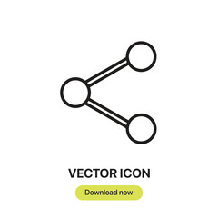 Leinwandbilder - Share icon vector. Linear-style sign for mobile concept and web design. Share symbol illustration. Pixel vector graphics - Vector.