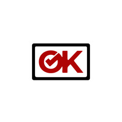 Sticker - OK letter symbol logo design