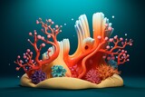 Fototapeta Do akwarium - 3d illustration of coral reef