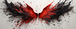 angel wings and red black wings on a white background