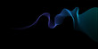 Abstract vector wavy lines flowing smooth curve blue green light gradient color on black background in concept of technology, science, music, modern.