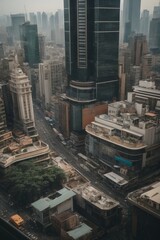 Wall Mural - A modern city with tall skyscrapers.