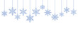 Blue winter border, festive vector background white and blue isolated snowflake design, holiday decoration
