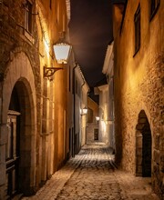 Narrow Cobbled Lantern Streets