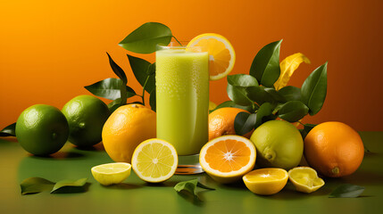 Wall Mural - orange and lime smoothie