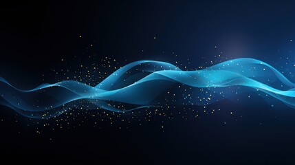 Wall Mural - abstract technology background with waving particle design