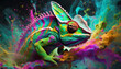 Explosion of color colorful chameleon  -  The king of explosive colors 