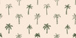 Hand drawn palm tree doodle seamless pattern illustration. Colorful hawaiian print, summer vacation background in vintage art style. Tropical plant painting wallpaper texture.