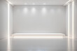 © Logvin art - Empty light room with white podium for product presentation. Show cosmetic product on stage pedestal or platform