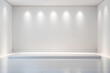 © Logvin art - Empty light room with white podium for product presentation. Show cosmetic product on stage pedestal or platform