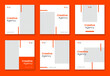 Creative corporate social media post template, unique shape and pattern business post design  