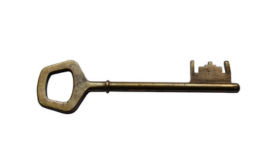 An old key isolated on the transparent background