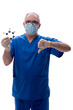 © Elnur - Old male doctor holding molecular model