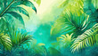 Tropical vibes emerge with an abstract gradient from vibrant turquoise to lush green, establishing a refreshing and nature-inspired background.