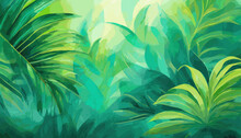 Tropical Vibes Emerge With An Abstract Gradient From Vibrant Turquoise To Lush Green, Establishing A Refreshing And Nature-inspired Background.