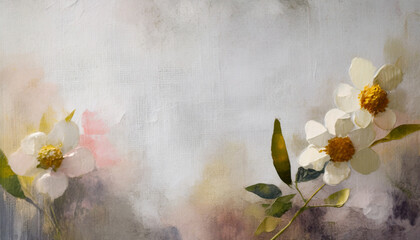 Wall Mural - painterly vintage near white canvas background with soft colors