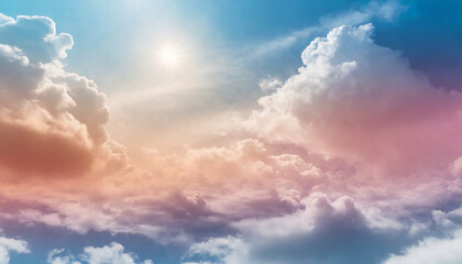 Wall Mural - sun and cloud background with a pastel colored