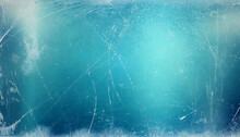Scratched Ice Background Aged Glass Texture Teal Blue Old Window Effect Overlay With Dust