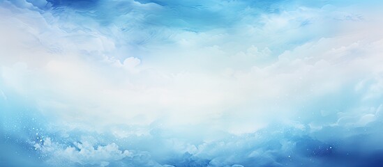 Wall Mural - background, an abstract watercolor painting of the winter sky blends shades of blue, creating a grad