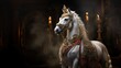 White royal Arabian Horse. AI Generative