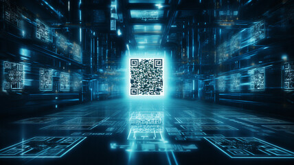 Canvas Print - QR code on the vital field