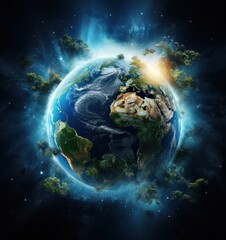 Wall Mural - earth on space planet in outer space clipart images