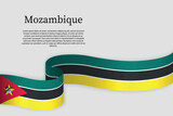 Fototapeta  - Ribbon flag of Mozambique. Celebration background