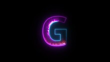 Neon Letter G With Alpha Channel, Neon Alphabet For Banner