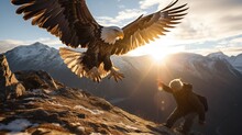 A Wildlife Photographer Capturing A Majestic Eagle In Flight