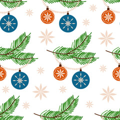 Wall Mural - pattern with christmas elements, abstract vector illustration
