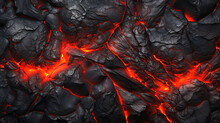 Glowing Lava Cracks On Dark Surface