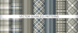 Set tartan textile check. Background pattern plaid. Texture vector seamless fabric.