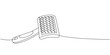Pet brush, fur remover one line continuous drawing. Animals accessories, pet toy supplies continuous one line illustration.