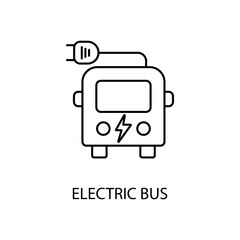 Electric bus concept line icon. Simple element illustration.Electric bus concept outline symbol design.