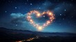 Heart-shaped constellation in the night sky AI generated illustration