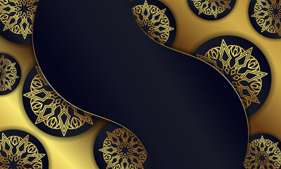 Wall Mural - Luxury background with golden mandala ornament. - Vector.