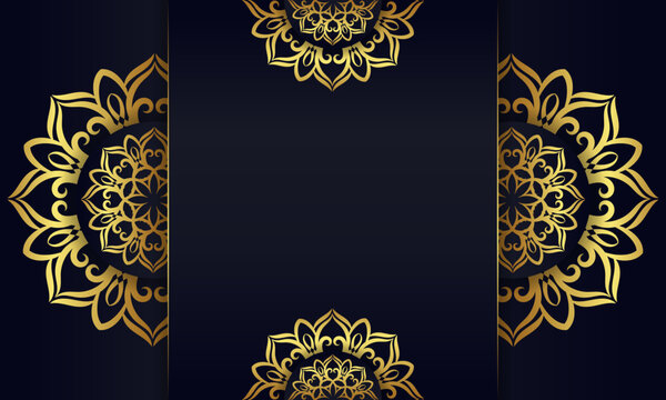 Luxury background with golden mandala ornament. - Vector.