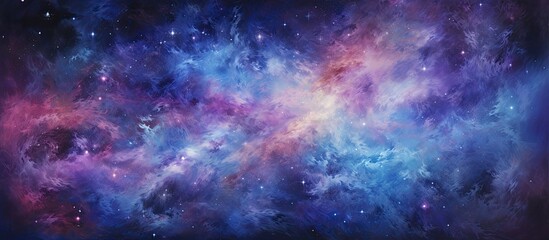 Canvas Print - As the abstract sight of the sky becomes a canvas filled with infinite possibilities, the light emanating from distant stars and galaxies illuminates the dark abyss of space, painting a captivating