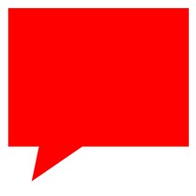 Red speech bubble, comments icon 