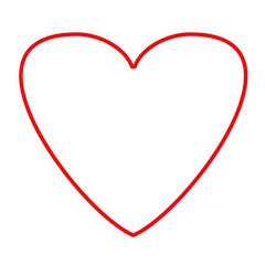 Poster - red heart on white