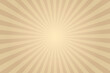Sun ray vector background. Tan brown radial beam sunrise or sunset light retro design illustration. Light sunburst glowing background.