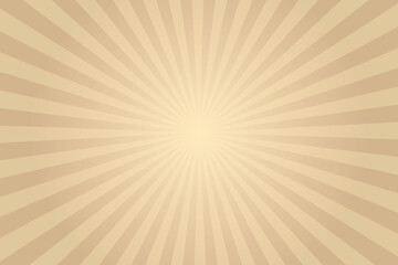 Fototapete - Sun ray vector background. Tan brown radial beam sunrise or sunset light retro design illustration. Light sunburst glowing background.