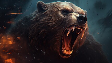 angry bear background wallpaper ai generated