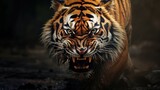 Fototapeta  - angry tiger background wallpaper ai generated